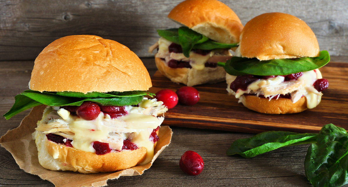 Turkey Cranberry Sliders with Cheese