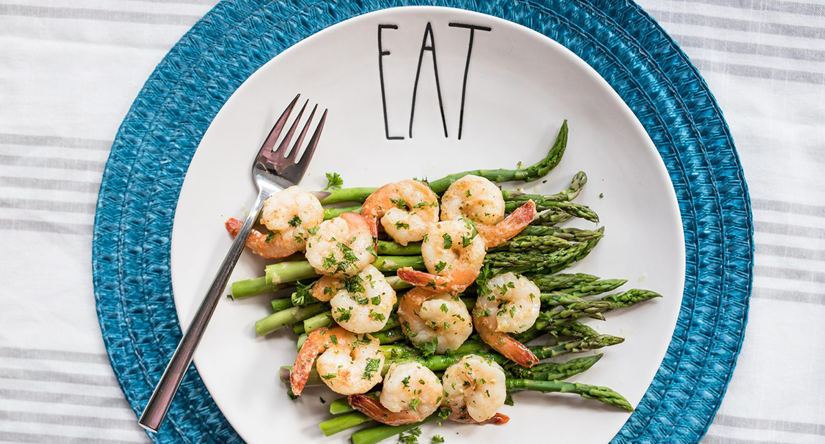 View Dijon Shrimp Scampi over Fresh Asparagus Gallery - Image 1 Dijon Shrimp Scampi over Fresh Asparagus