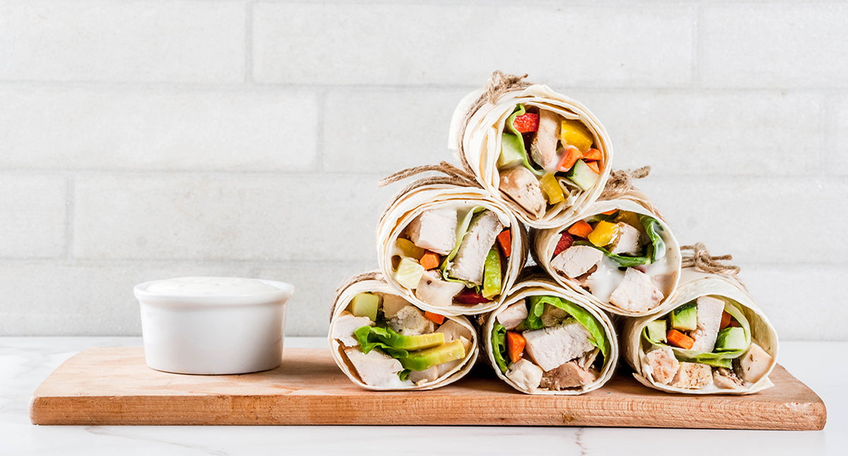 View Chicken and Veggie Wraps with Chipotle Ranch Gallery - Image 1 Chicken and Veggie Wraps with Chipotle Ranch