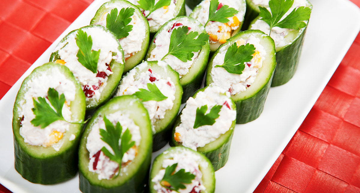 View Cucumber-Horseradish Hummus Cups Gallery - Image 1 Cucumber-Horseradish Hummus Cups