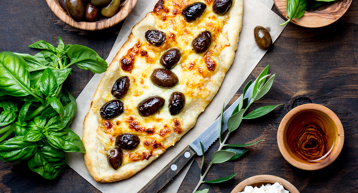 Olive Pizza | Appetizers | Silver Spring Recipes