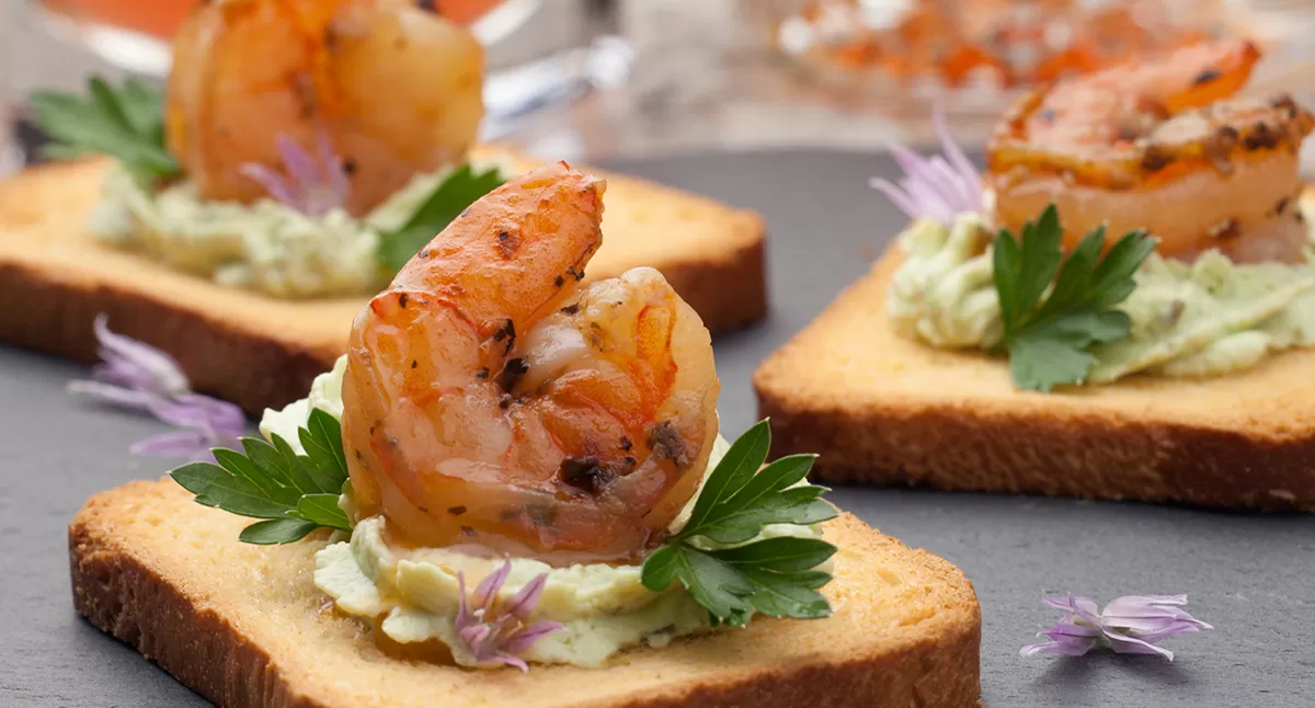 View Shrimp Tostada Bites Gallery - Image 1 Shrimp Tostada Bites