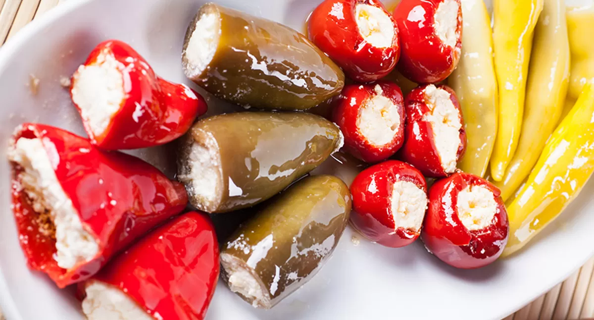 Horseradish Cream Cheese Stuffed Pepperoncini