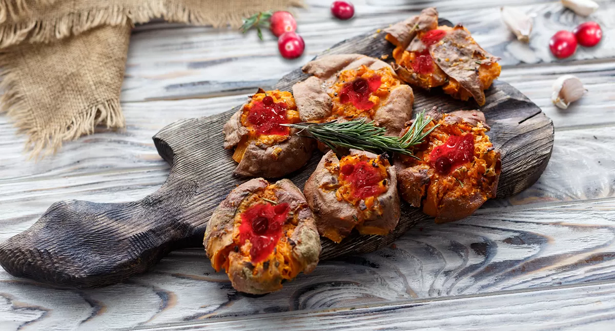 Cranberry Walnut Sweet Potatoes