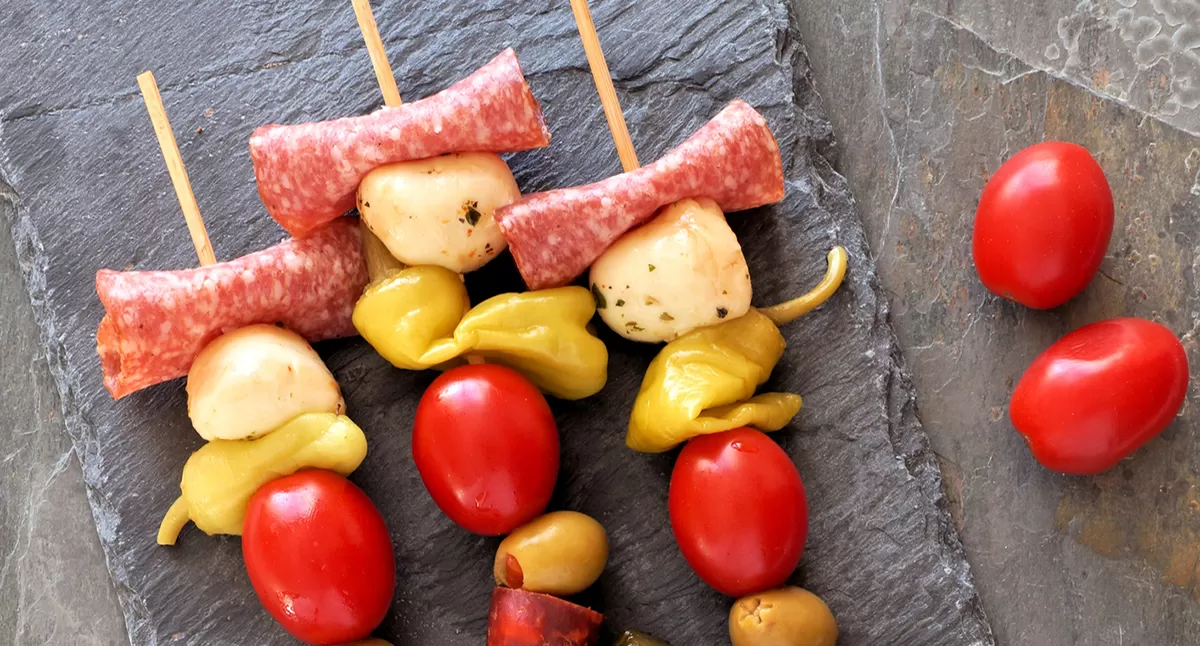 Pepperoncini and Salami with Deli Mustard Cream Cheese