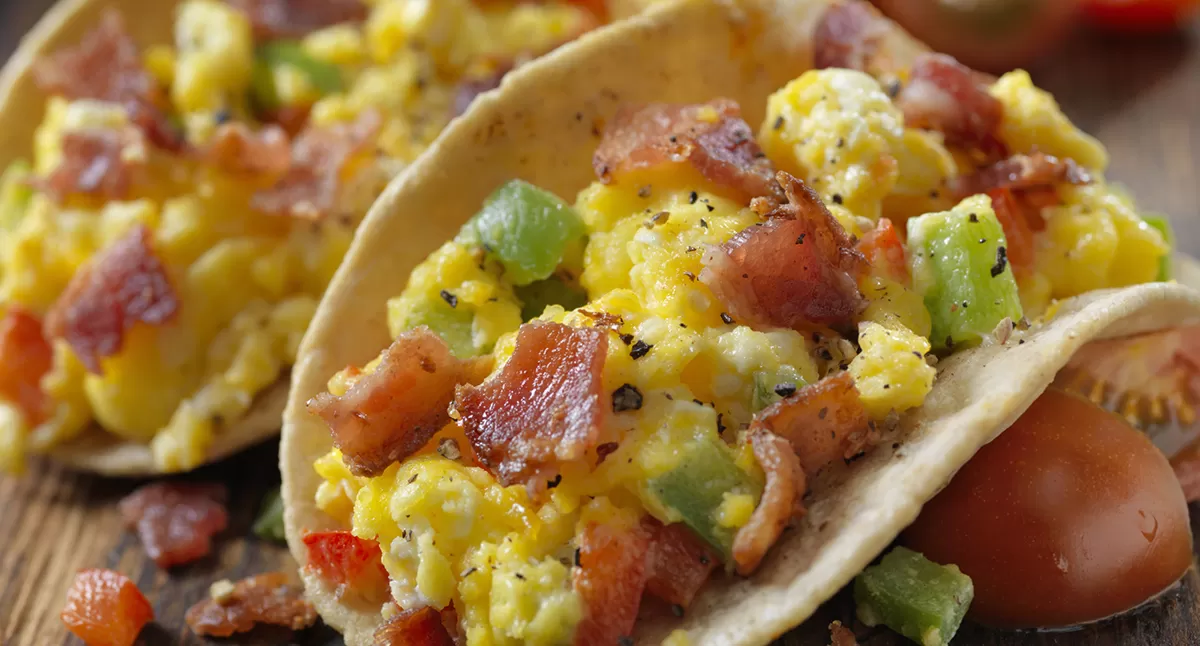 Eggs and Bacon Breakfast Tacos