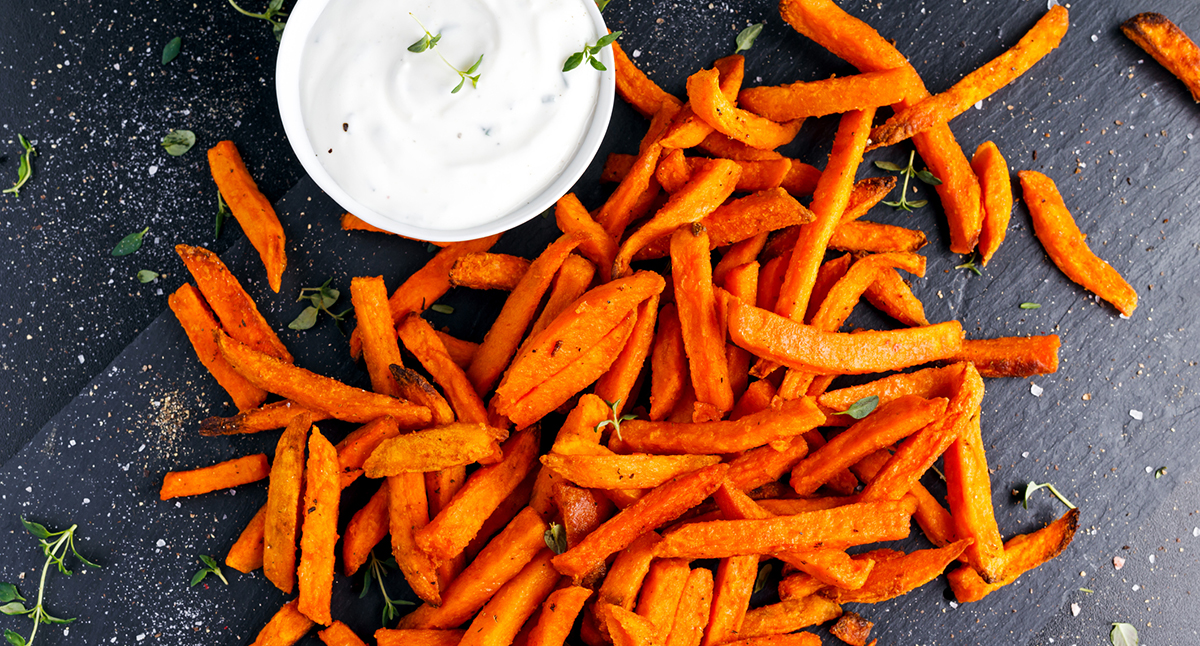 View Sweet Potato Fries with Maple Horseradish Sauce Gallery - Image 1 Sweet Potato Fries with Maple Horseradish Sauce