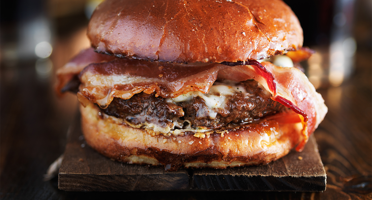 View Applewood Bacon French Dip Burger Gallery - Image 1 Applewood Bacon French Dip Burger