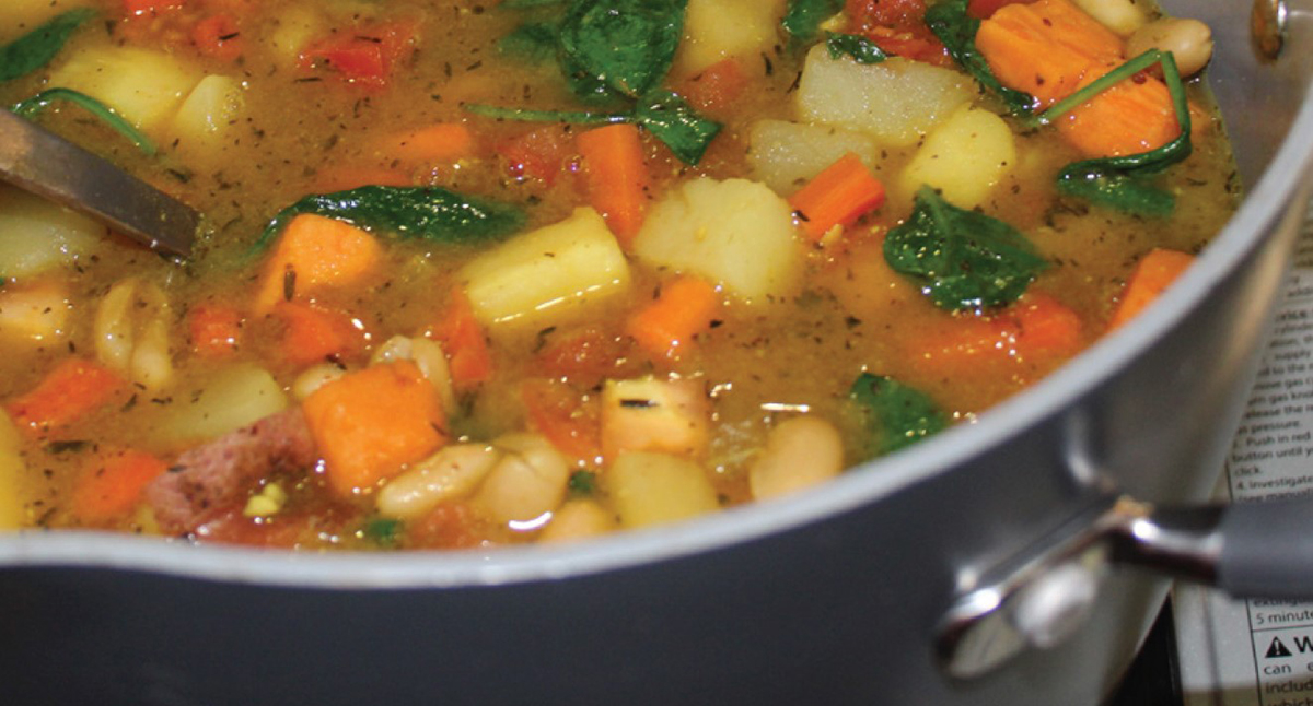 Curried Root Vegetable Soup with White Beans