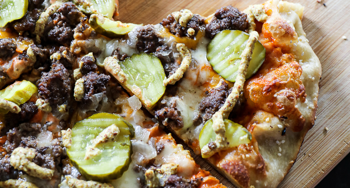 View Grilled Cheeseburger Pizza Gallery - Image 1 Grilled Cheeseburger Pizza