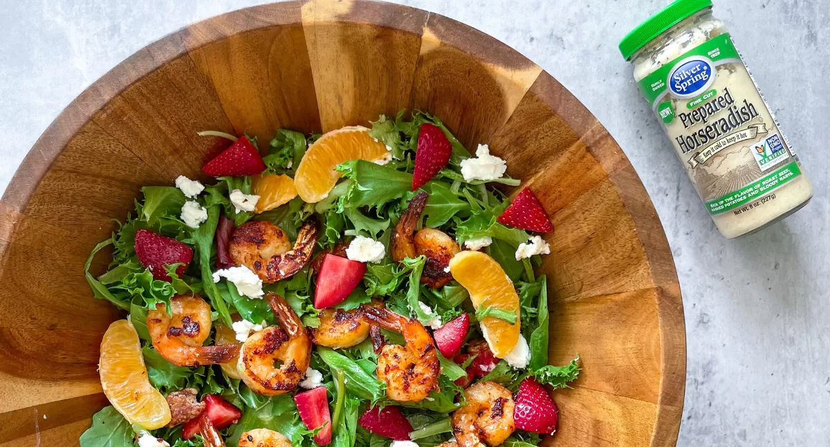 Shrimp Summer Salad with Horseradish Vinaigrette