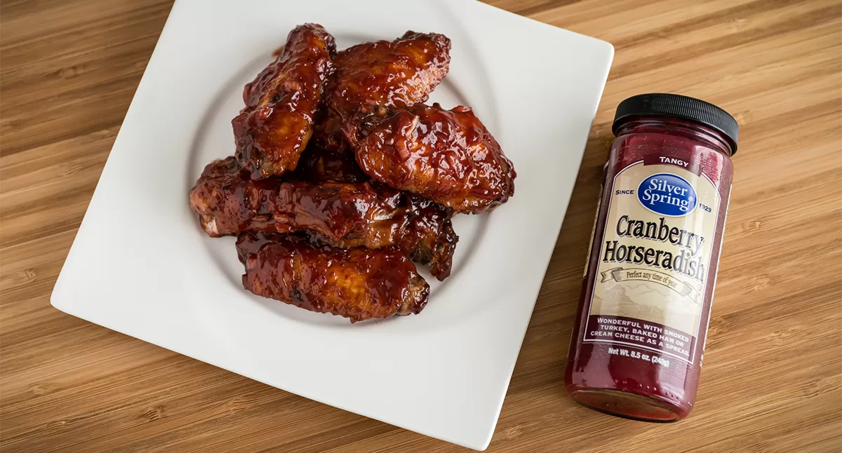 Cranberry Horseradish Glazed Chicken Wings