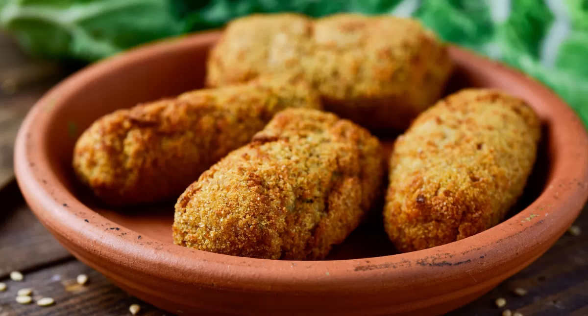 View Historical Hominy and Horseradish Croquettes Gallery - Image 1 Historical Hominy and Horseradish Croquettes