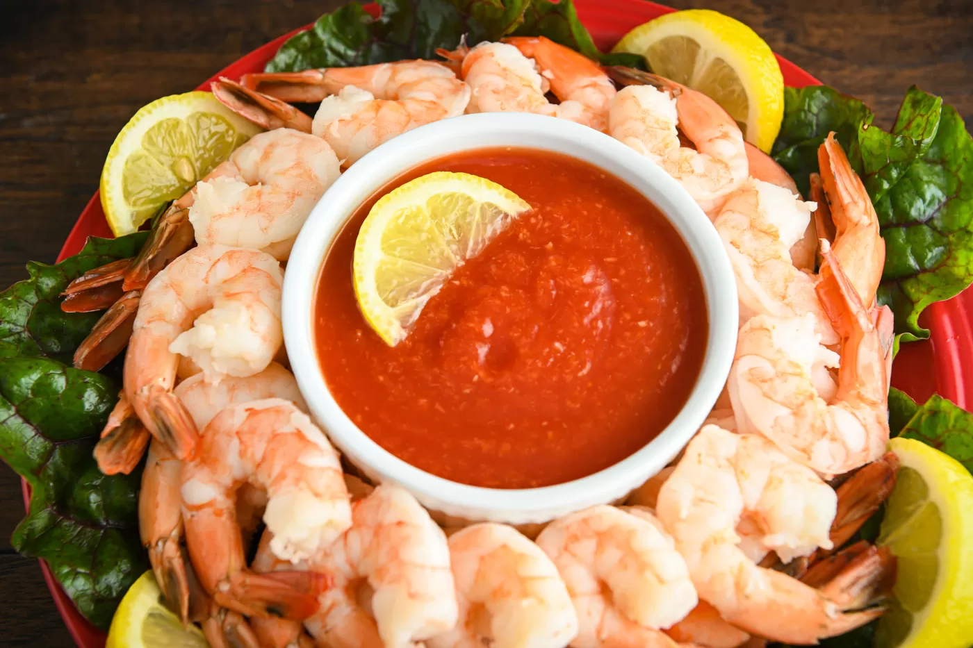 Shrimp Platter with Cocktail Sauce