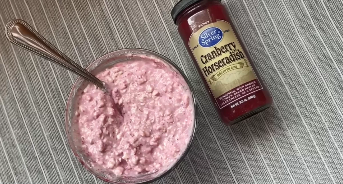 Cranberry Horseradish Cottage Cheese Dip