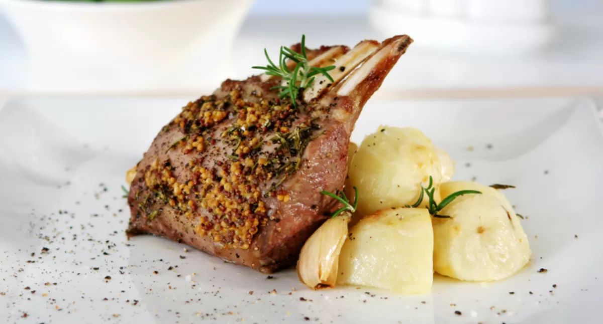 View Dijon Crusted Rack of Lamb Gallery - Image 1 Dijon Crusted Rack of Lamb