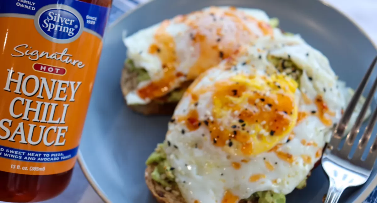 View Avocado Toast with Hot Honey Chili Sauce Gallery - Image 1 Avocado Toast with Hot Honey Chili Sauce
