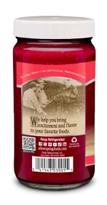 Silver Spring Traditional Beet Horseradish in a glass jar with a white lid.